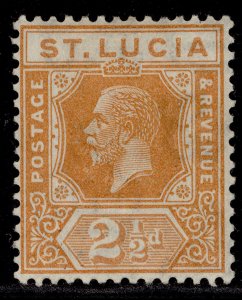 ST. LUCIA GV SG97, 2½d orange, M MINT. Cat £16.