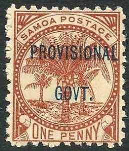 Samoa SG91 1d Chestnut opt Provisional Govt M/M