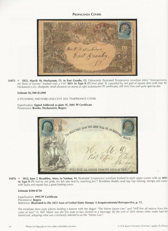 Roland H. Cipolla, U.S. Postal History, Heritage, Sale 1111, Dec. 11-14, 2009