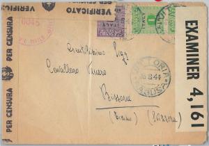 60043  ITALY American Occupation of SICILY - POSTAL HISTORY  to SWITZERLAND 1945