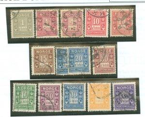 Norway #J1/J2/J2a/J3/J3a/J4- Used Single (Complete Set)