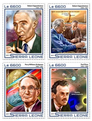 SIERRA LEONE 2017 4 SETS 50TH ROBERT OPPENHEIMER EINSTEIN NOBEL PRIZE srl17508a