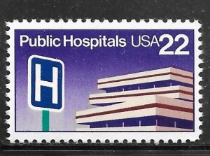 USA 2210: 22c Public Hospitals, MNH, VF