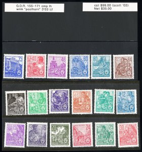 Germany DDR Stamps # 155-171 MLH VF Scott Value $99.00