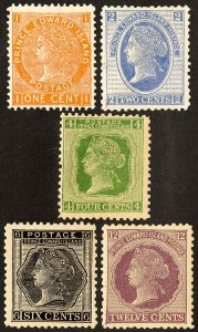 Prince Edward Island Stamps # 11,12,14-16 MLH VF Scott Value $67.00