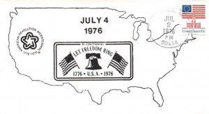 USA BICENTENNIAL TOUR SCARCE PRIVATE CACHET CANCEL AT FERTILE, IA JULY 2 1976