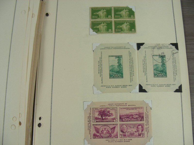 US, 100s of Stamps & a few Covers  mostly hinged on pages