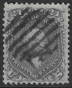 UNITED STATES 1862 24c greyish-lilac fine used attractive example - 38971