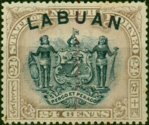 Labuan 1897 24c Grey-Lilac SG97a P.15 Fine MM (2)