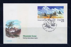FIRST DAY COVER America the Beautiful 21c Post Card #UX131 FLEETWOOD FDC 1989
