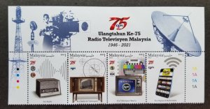 Malaysia RTM 75th Radio Television 2021 Telecommunication (stamp title MNH