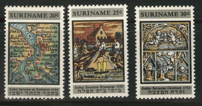 Suriname Scott 359-361 MNH** 1966 synagogue set