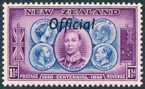 New Zealand 1940 1½d Light Blue & Mauve Official SGO143 MNH