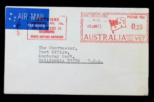 Stamp Australia Melbourne V.C. Meter Stamp 15 JAN 70  Wool Buying Brokers 