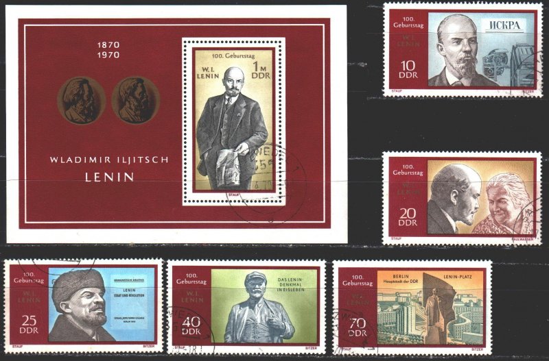 GDR. 1970. 1557-61, bl31. Lenin. USED.