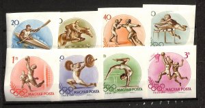 Hungary, Postage Stamp, #1160-1167 Imperf Mint LH, 1956 Sports Olympics