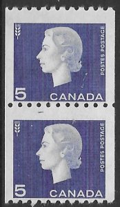 Canada 409 5 cent coil pair fine mint nh
