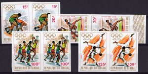 Senegal 1972 Sc#365/368 MUNICH OLYMPICS GAMES PAIR IMPERFORATED MNH