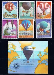 Laos 459-65 NH 1983 Hot Air Balloons set
