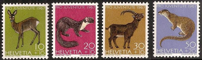 Switzerland B370-73 - Mint-NH - Animals (1967) (cv $1.90)