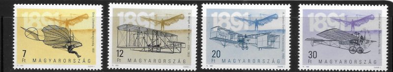 Hungary 1991 Aircraft of aviation pioneers Sc 3303-3306 MNH A1323