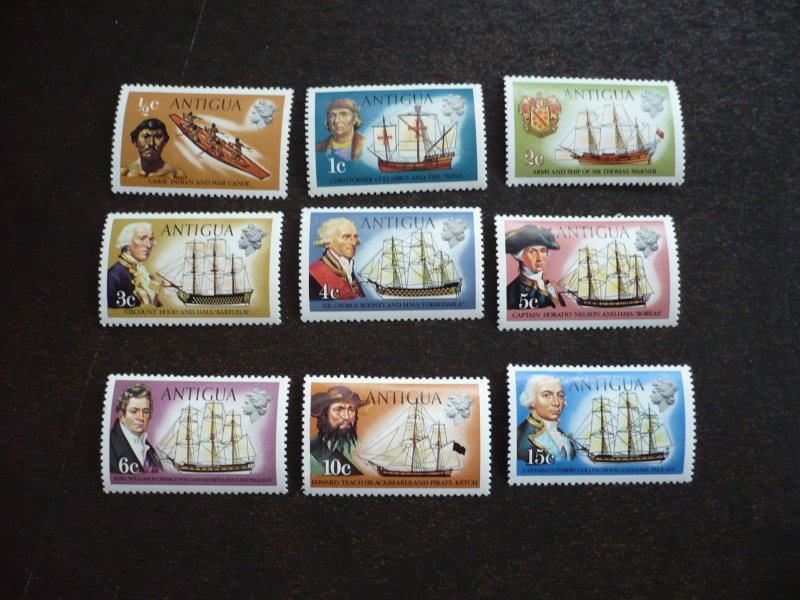 Stamps - Antigua - Scott# 241-249 - Mint Never Hinged Part Set of 9 Stamps