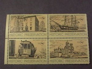 U.S.# 1440-1443(1443a)-MINT/NH--BLOCK OF 4---HISTORIC PRESERVATION---1971