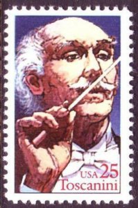 1989 Toscanini Single 25c Postage Stamp, Sc# 2411, MNH, OG