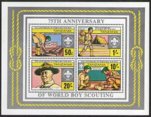 TANZANIA SC#208a 75th Anniversary of World Scouting Souvenir Sheet (1982) MNH