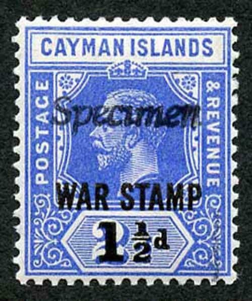 Cayman Is SG56s 1 1/2d on 2 1/2d unrecorded italic Specimen overprint (not guar