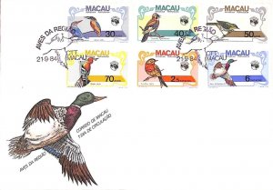 aa6730 - MACAU Macao  - POSTAL HISTORY - FDC Cover BIRDS Wood pecker 1984