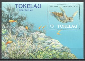 Ft184 1995 Tokelau Sea Turtles Fishes Fauna Marine Life Reptiles Bl6 Mnh