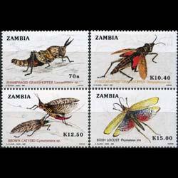 ZAMBIA 1989 - Scott# 478-81 Insects Set of 4 NH