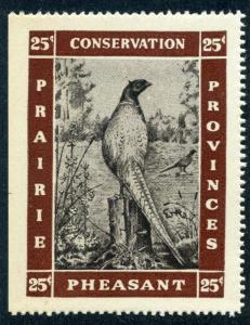 van Dam PC1, Pheasant, 25c, Prairie Provinces Conservation, MNHOG, Canada Revenu