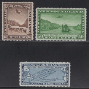 WC1_34167 M. CANADA: NEWFOUNDLAND. Rare 1931 unwmk. air set. Sc.C6-C8. MLH