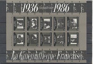 FRANCE 1986 50th ANIV FRENCH FILM S/SHEET MNH