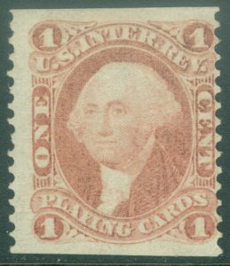 EDW1949SELL : USA 1862 Sc #R2b Mint full OG Fresh w/ 2 gum bends PSAG Cat $2500+