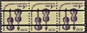 US 1813a MNH VF 3.5 Cent Violins Bureau Pre Cancel Coil Strip of 3