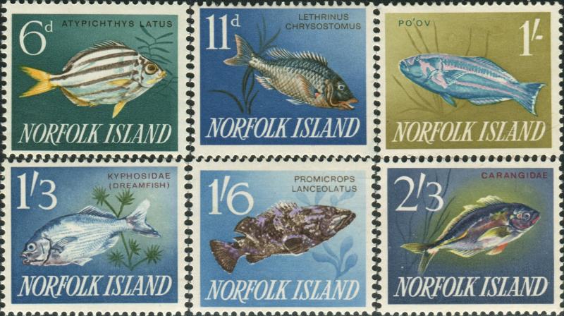 Norfolk Island 1962 SG43-48 Fish set MLH