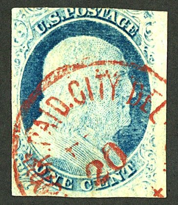 U.S. #8A USED RED CANCEL