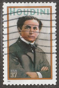 USA, stamp,  Scott#3651, used, hinged, Houdini,