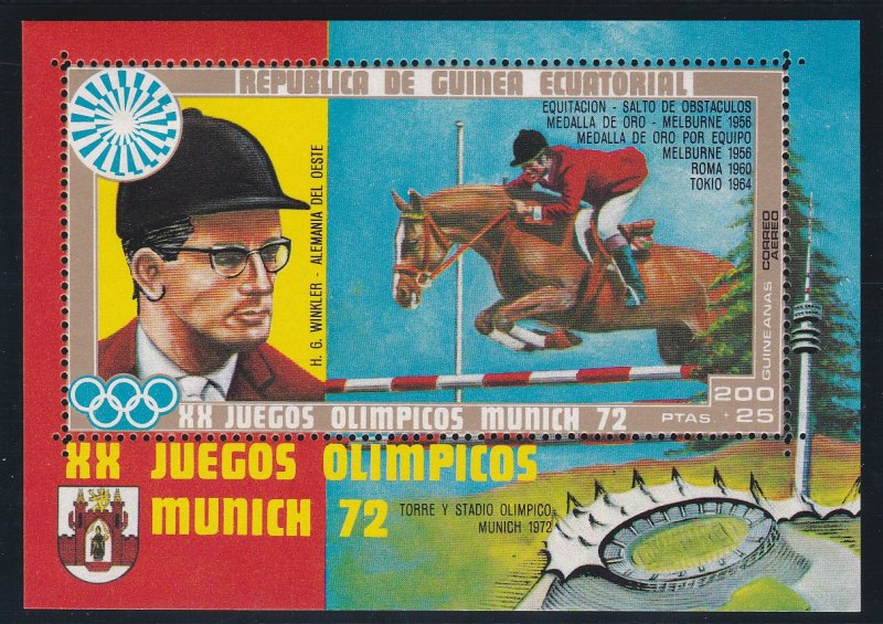 Equatorial Guinea # 72153, Munich Olympics, Souvenir Sheets, Hinged