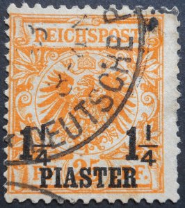 German Post Offices in Turkey 1889 One and a Quarter Piaster Michel 9b used