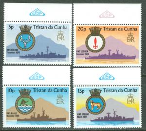 Tristan da Cunha # 216-19 Royal Navy Ships (4) Mint NH