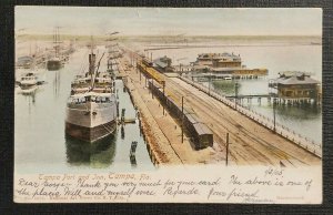 1905 Postcard Cover Ships Tampa Port Florida to San Bernardino California