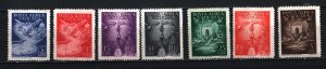 VATICAN 1947 COMPLETE YEAR SET OF 7 STAMPS MNH