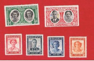 Southern Rhodesia #65-70  MVFLH OG   2 sets  Free S/H