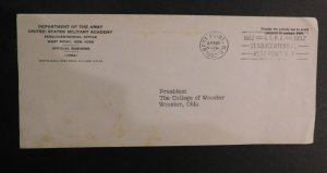1952 USA Cover West Point NY to Wooster OH USMA to President College of Wooster
