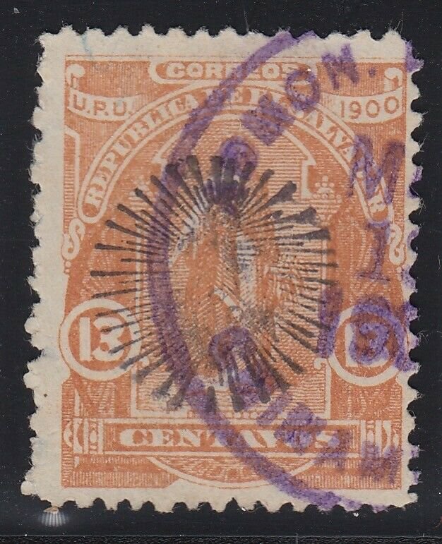 El Salvador 1900 13c Yellow Brown Used. Scott 268