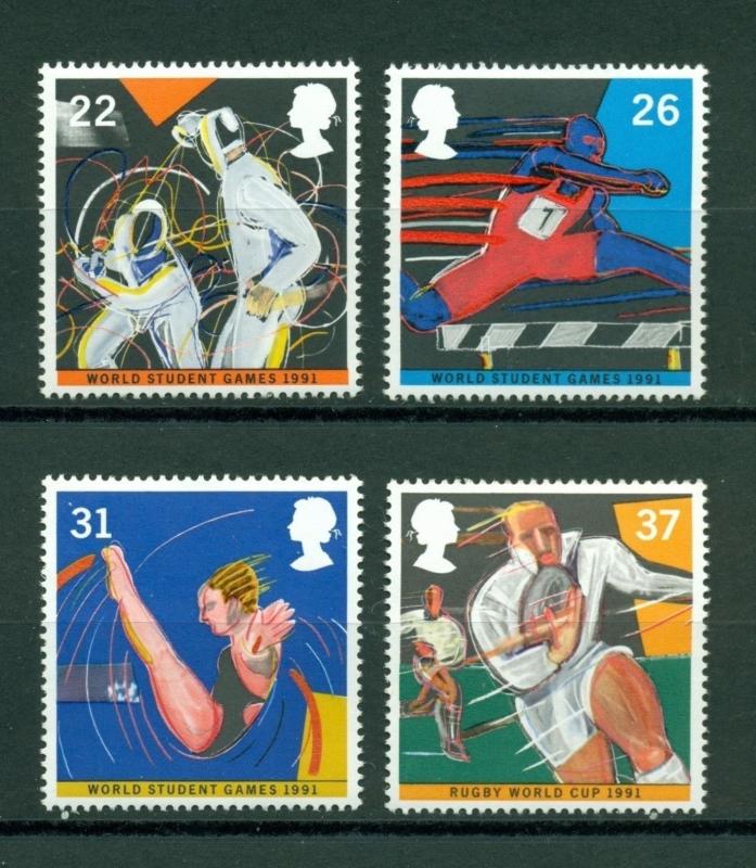 Great Britain Scott #1378-1381 MNH Sports Fencing CV$3+